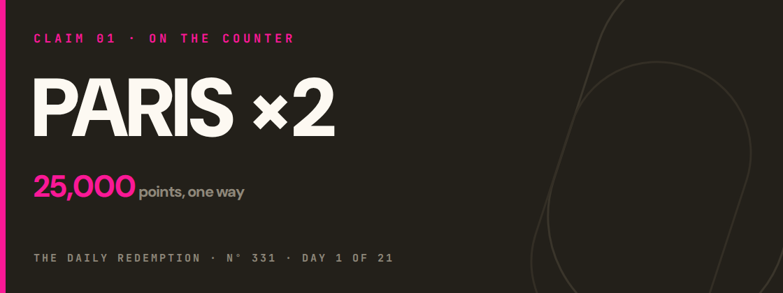 Claim 1: PARIS ×2 on the counter