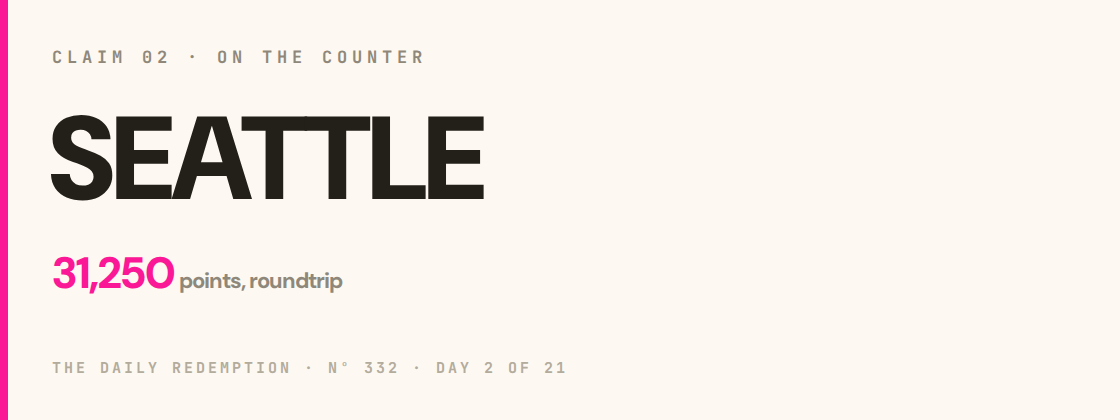 Claim 2: SEATTLE on the counter