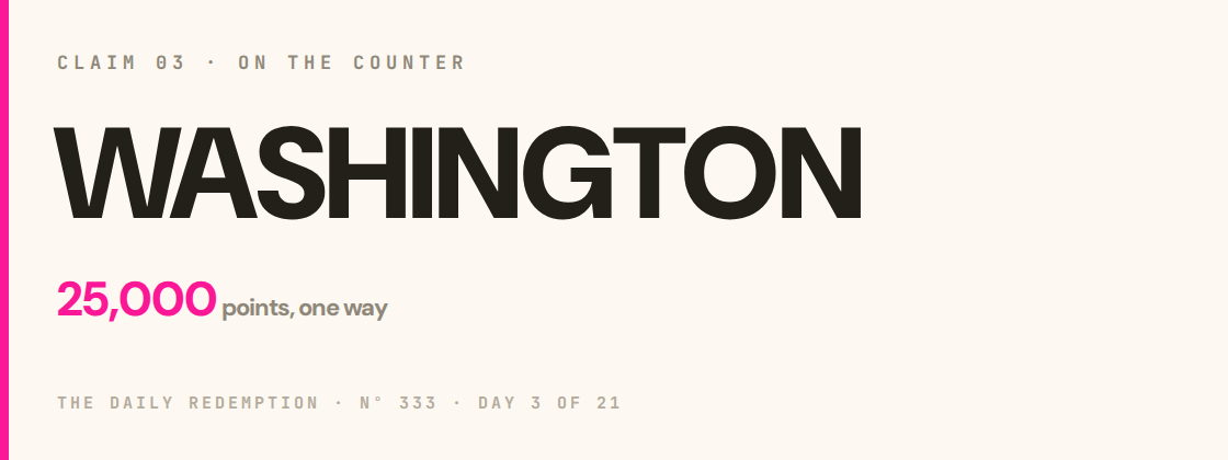 Claim 3: WASHINGTON on the counter