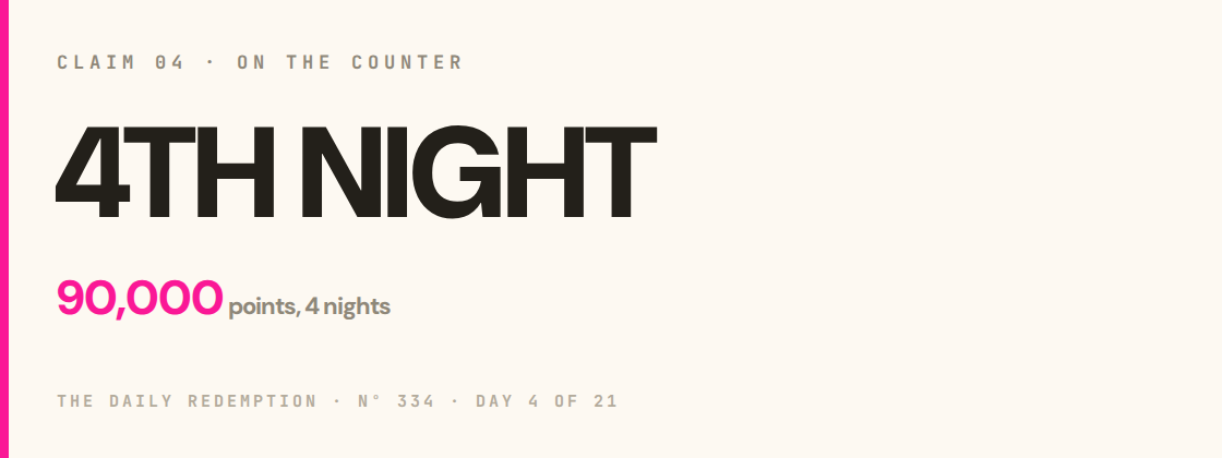 Claim 4: 4TH NIGHT on the counter