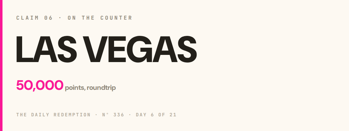 Claim 6: LAS VEGAS on the counter