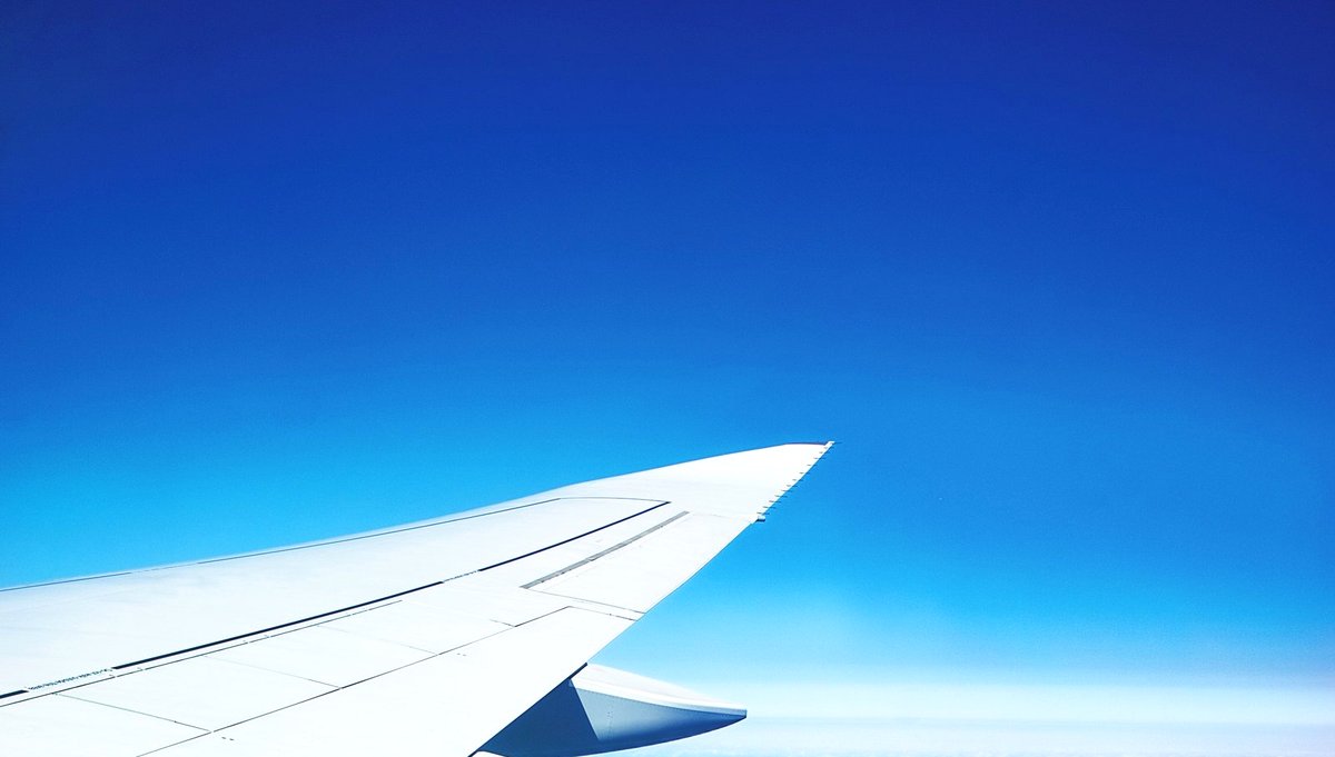 Aircraft wing over open water