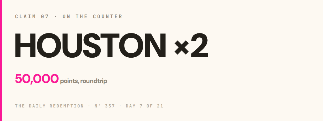 Claim 7: HOUSTON ×2 on the counter