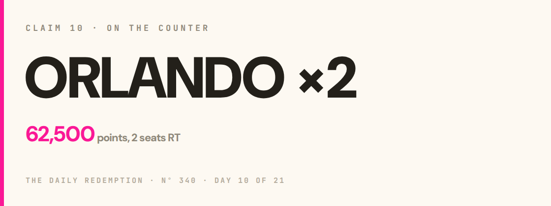 Claim 10: ORLANDO ×2 on the counter