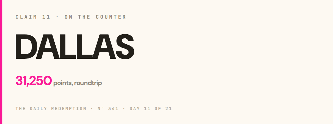 Claim 11: DALLAS on the counter