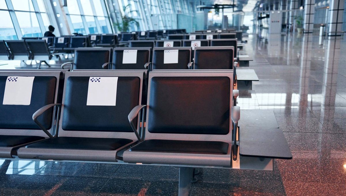 A modern terminal, wide and empty